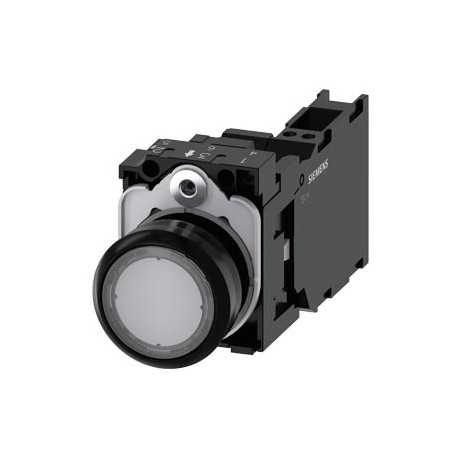 SIEMENS 3SU1106-0AB70-3FA0 3SU1106-0AB70-3FA0 SIEMENS Illuminated pushbutton, 22 mm, round, plastic, clear, pushbutton, flat, momentary..