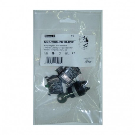 EATON - MOELLER M22-WRS3-2K10-BVP M22-WRS3-2K10-BVP 110920 Y7-110920 EATON ELECTRIC 2 N/O key switches, complete device
