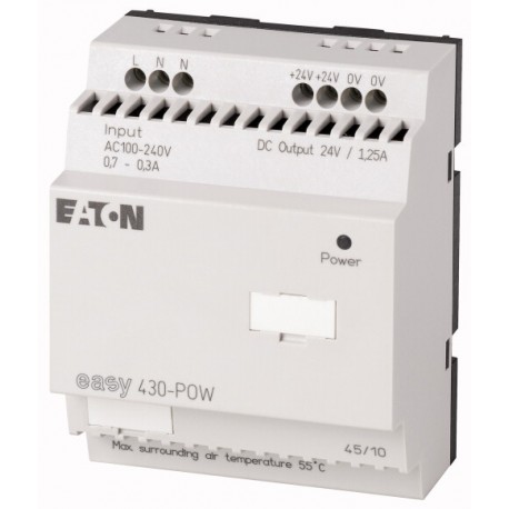 Eaton-moeller EASY430-POW EATON ELECTRIC Switched-mode power supply unit, 100-240VAC/24VDC, 1.25A, 1-phase, control..