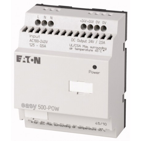 Eaton-moeller EASY500-POW 0004519604 EATON ELECTRIC Switched-mode power supply unit, 100-240VAC/24VDC, 2.5A, 1-phas..