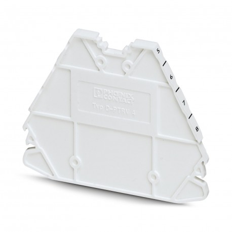 Phoenix contact D-PTRV 4 WH 1-8 End cover, length: 63,6 mm, width: 2.2 mm, height: 48.9 per mm, colo..
