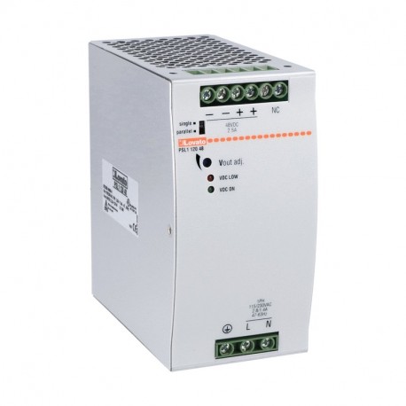 Lovato-electric PSL112048 LOVATO DIN RAIL SWITCHING POWER SUPPLY, SINGLE PHASE. 48VDC, 2.5A / 120W