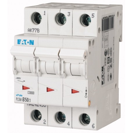 EATON - MOELLER PLSM-D50/3-MW PLSM-D50/3-MW 113152 Y7-113152 EATON ELECTRIC Over current switch, 50A, 3p, type D characteristic