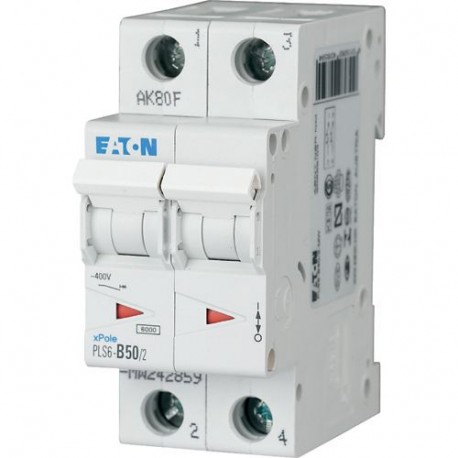 Eaton-moeller PLS6-D50/2 Y7-113404 EATON ELECTRIC Miniature circuit breaker (MCB), 50A, 2 p, type D characteristic