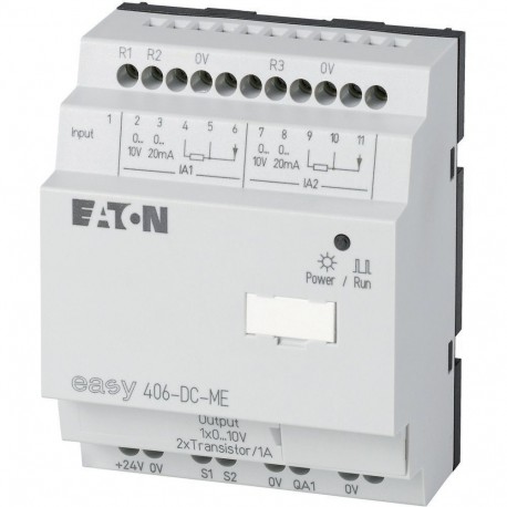 Eaton-moeller EASY406-DC-ME 0004560804 EATON ELECTRIC I/O expansion, 24 V DC, 1DI, 2AI-(Pt100/V/mA), 2DO-Trans, 1AO..