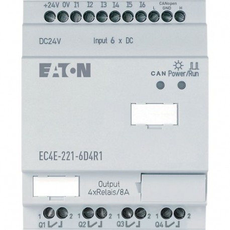 Eaton-moeller EC4E-221-6D4R1 4560853 EATON ELECTRIC I/O expansion, integrated, 24 V DC, 6DI, 4DO(R)