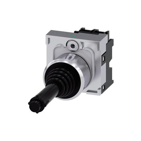 Siemens 3SU1150-7AC88-1NA0 Coordinate switch, 22 mm, round, metal shiny, black, 2 switch positions, horizont..