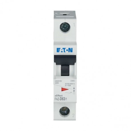 EATON - MOELLER FAZ-D63/1 FAZ-D63/1 115371 Y7-115371 EATON ELECTRIC Over current switch, 63A, 1p, type D characteristic