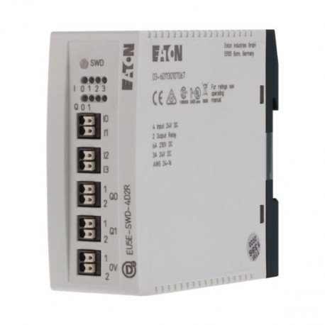 Eaton-moeller EU5E-SWD-4D2R Y7-116383 EATON ELECTRIC I/O module, SmartWire-DT, 24 V DC, 4DI, 2DO relays, 3A