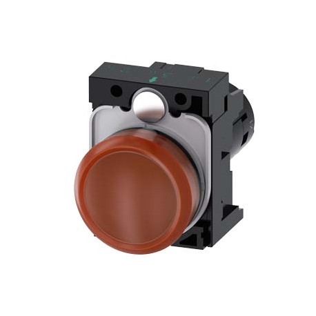Siemens 3SU1201-6AF60-1AA0 Indicator lights, compact, 22 mm, round, plastic, white, lens, smooth, with holde..