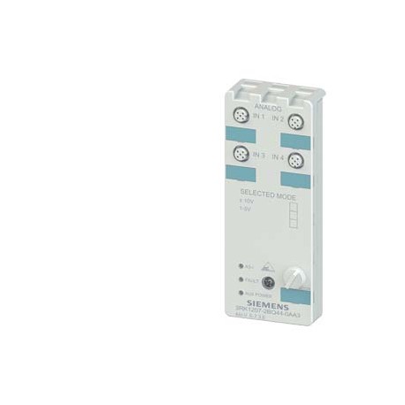 Siemens 3RK1207-2BQ40-0AA3 AS-i compact module K60 analog 2 AI, IP67 2 x input, Voltage +/- 10 V 1..5 V for ..