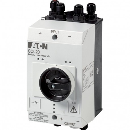 EATON - MOELLER SOL20/2MV SOL20/2MV 120919 Y7-120919 EATON ELECTRIC Switch-disconnector, DC current, 20A, 2 strings M12
