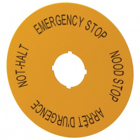Eaton-moeller M22-XAK13 Y7-121087 EATON ELECTRIC Label, emergency stop, D 90mm, yellow, DE, EN, NLNL, FR