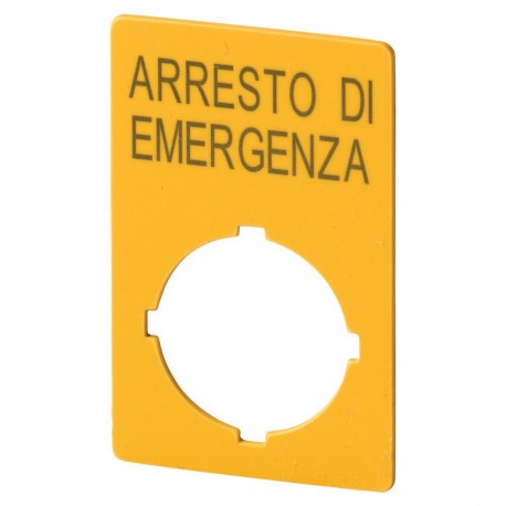 Eaton-moeller M22-XZK1-I99 Y7-121370 EATON ELECTRIC Label, emergency stop, HxW 50x33mm, yellow, arresto di emergenza