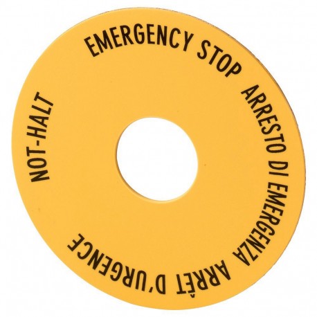 Eaton-moeller SRT11 Y7-121374 EATON ELECTRIC Label, emergency stop, HxW 50x50mm, yellow, DE, EN, FR, IT