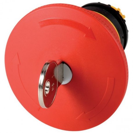 EATON - MOELLER M22-PVS45P-MS* M22-PVS45P-MS* 121470 Y7-121470 EATON ELECTRIC Emergency-stop pushbutton, D 45mm, key unlocking, MS2-20