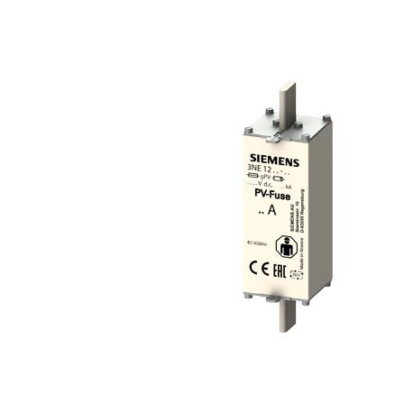 SIEMENS 3NE1218-5E 3NE1218-5E SIEMENS PV fuse link, with blade contacts, NH1XL, In: 63 A, gPV, Un DC: 1500 V, front indicator