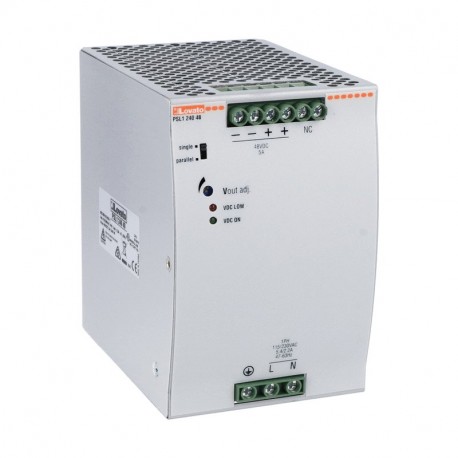 Lovato-electric PSL124048 LOVATO DIN RAIL SWITCHING POWER SUPPLY, SINGLE PHASE. 48VDC, 5A / 240W