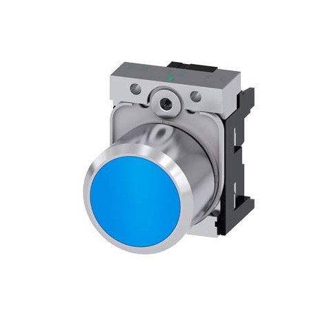 SIEMENS 3SU1250-0EB20-0AA0 3SU1250-0EB20-0AA0 SIEMENS Pushbutton, compact, with extended stroke (12 mm), 22 mm, round, metal, red, push..
