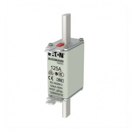 EATON - MOELLER NH FUSE 125A 500V GG/GL SIZE 01 NH FUSE 125A 500V GG/GL SIZE 01 125NHG01B EATON ELECTRIC cartridge fuse, BT, 125 a, AC 500 V, NH01, gL/gG, I..