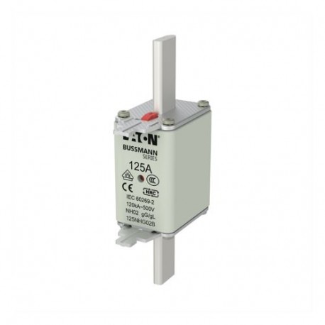 EATON - MOELLER NH FUSE 125A 500V GG/GL SIZE 02 NH FUSE 125A 500V GG/GL SIZE 02 125NHG02B EATON ELECTRIC Fuse-link, LV, 125 A, AC 500 V, NH02, gL/gG, IEC, d..