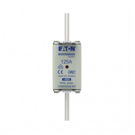 EATON - MOELLER NH FUSE 125A 400V GG/GL SIZE 02 NH FUSE 125A 400V GG/GL SIZE 02 125NHG02B-400 EATON ELECTRIC Fuse-link, LV, 100 A, AC 400 V, NH02, gL/gG, IE..