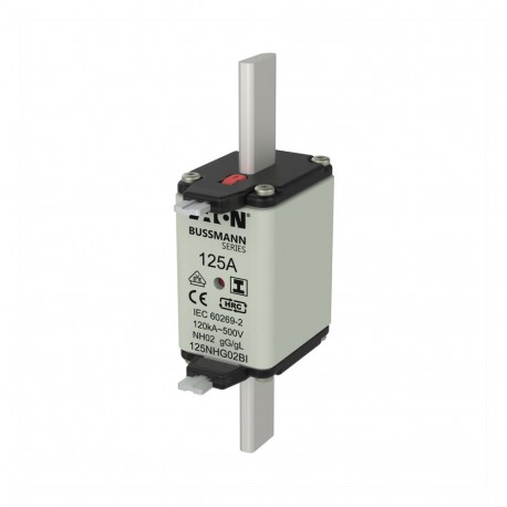 EATON - MOELLER NH FUSE 125A 500V GL/GG SIZE 02 NH FUSE 125A 500V GL/GG SIZE 02 125NHG02BI EATON ELECTRIC Fuse-link, LV, 125 A, AC 500 V, NH02, gL/gG, IEC, ..