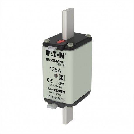 EATON - MOELLER NH FUSES 125A 690V AC GG SIZE 1 NH FUSES 125A 690V AC GG SIZE 1 125NHG1BI-690 EATON ELECTRIC Fuse-link, LV, 125 A, AC 690V, NH1, gL/gG, IEC,..