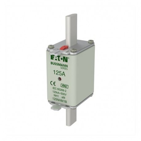 EATON - MOELLER NH FUSE 125AMP 500V aM SIZE 1 NH FUSE 125AMP 500V aM SIZE 1 125NHM1B EATON ELECTRIC Fuse-link, LV, 125 A, AC 500 V, NH1, aM, IEC, dual ind..