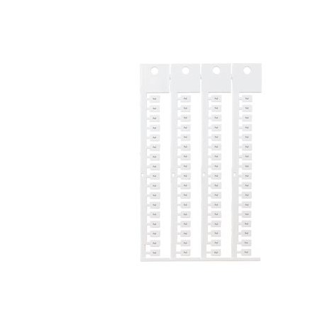 Siemens 8WA8348-0AD inscription label, front, with 4, vertical, terminal width: 5 mm, H: 7 mm, white