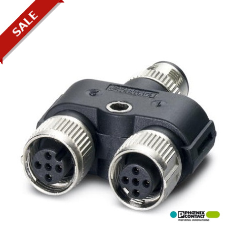 Phoenix contact SAC-3P-M12Y/2XM12FS 3L Y distributor, 3-position, Plug straight M12 SPEEDCON, A-code..