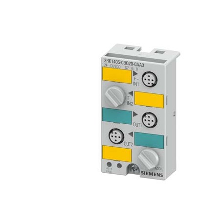 Siemens 3RK1405-0BQ20-0AA3 ASIsafe compact module K45F digital safety, 2 F-DI/2 DQ, IP67 2 x input for mecha..