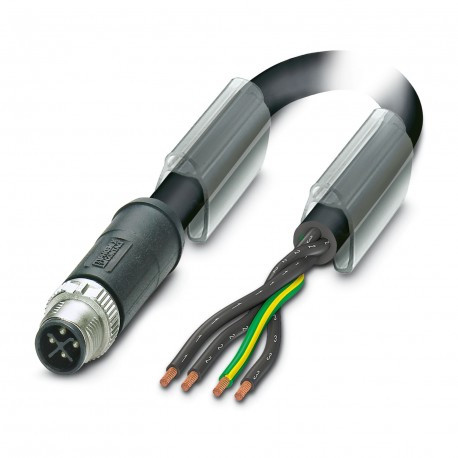 Phoenix contact SAC-4P-M12MSS/0,5-PUR PE 0,07 Power Cable, 4-pole, PUR halogen-free, black-gray RAL ..