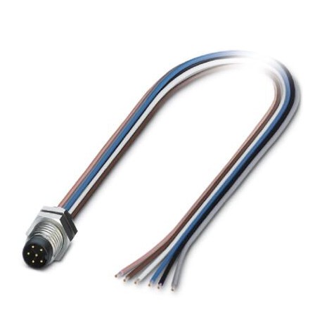 Phoenix contact SACC-DSI-M8MS-6CON-M8/0,1-0,08 Sensor/actuator flush-type plug, 6-pos., M8, rear/scr..
