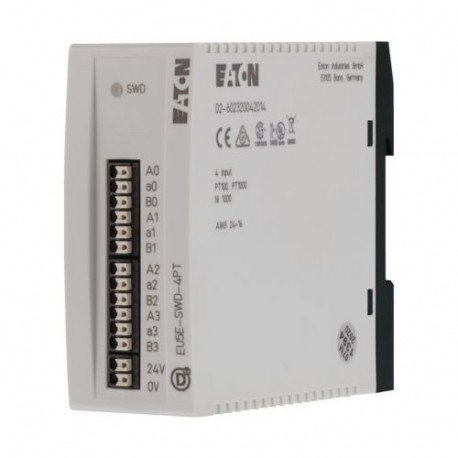 Eaton-moeller EU5E-SWD-4PT Y7-144064 EATON ELECTRIC I/O module, SmartWire-DT, 24 V DC, 4AI configurable Pt100/Pt100..