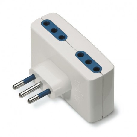 SCAME 146.534 146.534 SCAME 4-WAY ADAPTOR 2P+E 10A WHITE