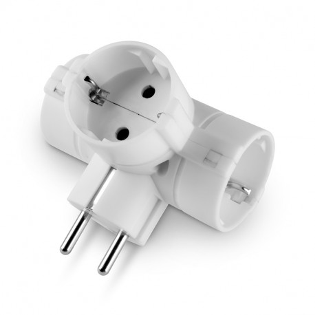 SCAME 146.540 146.540 SCAME 3-WAY ADAPTOR SCHUKO 2P+E 16A BLUELINE