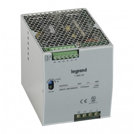 Legrand 146636 Stabilised switched modules power supply three-phase 960 W output 24 V 960 W. Switched-mode d..