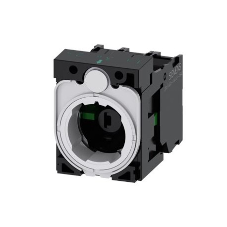 Siemens 3SU1501-1AG50-1CA0 holder, 3-way, plastic, 1 NC, LED module, blue, 6-24 V AC/DC, screw terminal