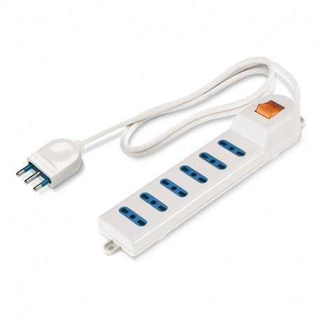 Scame 160.229/C-N 6-OUTLET SOCKET DUAL USE +CABLE AND PLUG