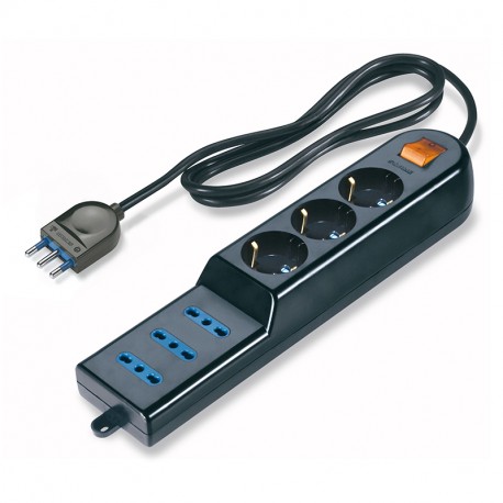 Scame 160.230/D-N 3-OUTLET SOCKET DUAL-USE SCHUKO