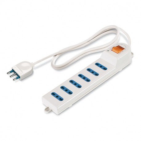 SCAME 160.232/C 160.232/C SCAME 6-OUTLET SOC. DUAL USE + LUMINOUS SWITCH