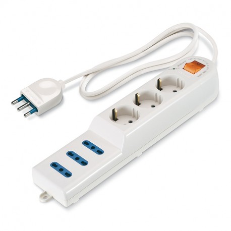 Scame 160.233/C 3-OUTLET SOC. DUAL USE + LUMINOUS SWITCH