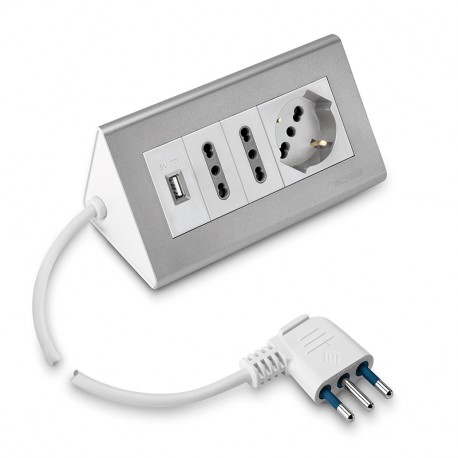 Scame 160.5015 MULTISOCKET FOR DESK WHITE