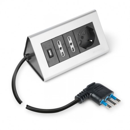 SCAME 160.5016 160.5016 SCAME MULTISOCKET FOR DESK- BLACK