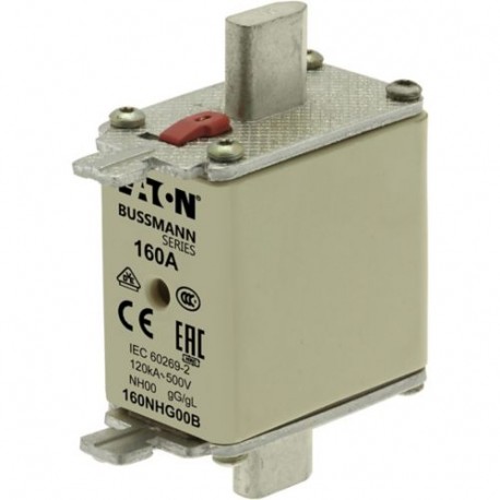 EATON - MOELLER NH FUSE 160A 500V GG/GL SIZE 00 NH FUSE 160A 500V GG/GL SIZE 00 160NHG00B EATON ELECTRIC cartridge fuse, BT, 160 a, AC 500 V, NH00, gL/gG, I..