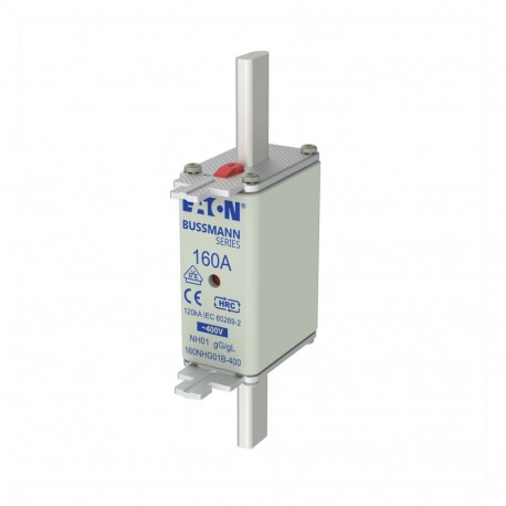 EATON - MOELLER NH FUSE 160A 400V GG/GL SIZE 01 NH FUSE 160A 400V GG/GL SIZE 01 160NHG01B-400 EATON ELECTRIC Fuse-link, LV, 160 A, AC 400 V, NH00, gL/gG, IE..