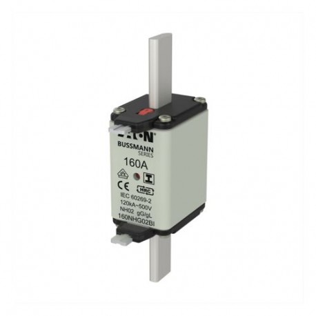 EATON - MOELLER NH FUSE 160A 500V GL/GG SIZE 02 NH FUSE 160A 500V GL/GG SIZE 02 160NHG02BI EATON ELECTRIC Fuse-link, LV, 160 A, AC 500 V, NH02, gL/gG, IEC, ..