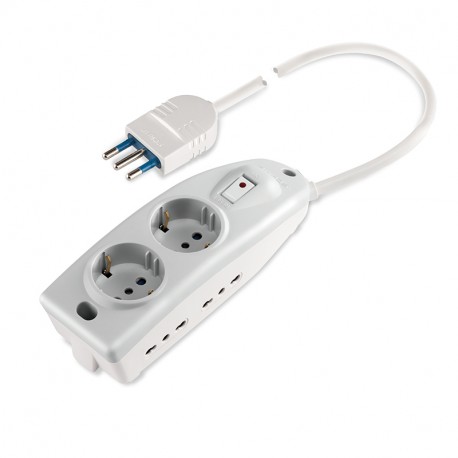Scame 165.20441.R MUL.-OUT. SOCKET 2xP30+4xBIV SAF. SWITCH