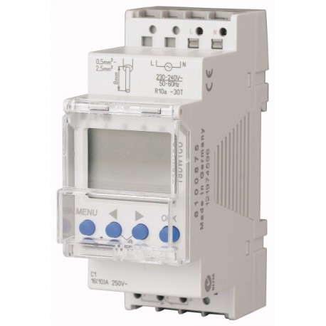 EATON - MOELLER TSDW1CO TSDW1CO 167379 EATON ELECTRIC Series connection digital time switch 1 channel, 7 days, text line, push termi..